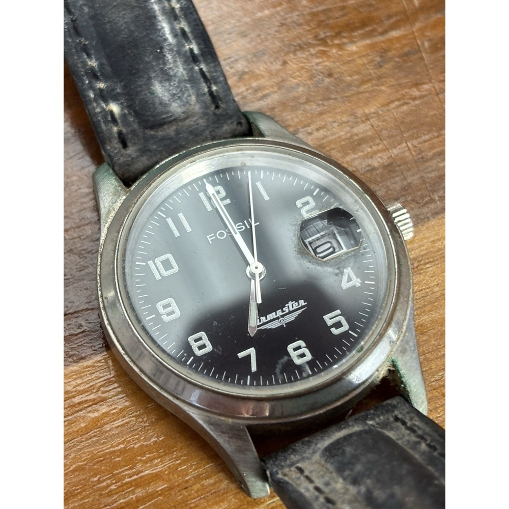 ⭐️Fossil Airmaster Black Dial on Stainless Bracelet Quartz Watch⭐️BI-1434⭐️